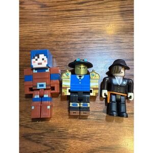 Roblox Action Figure Lot of 3 Steampunk Gold Mask Sheriff Blue Warrior Figures